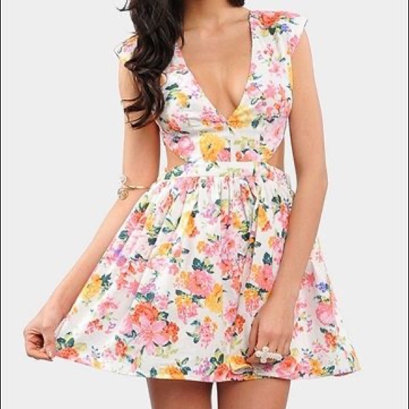 Necessary Clothing Dresses & Skirts - Necessary Clothing White Floral Cut Out Dress